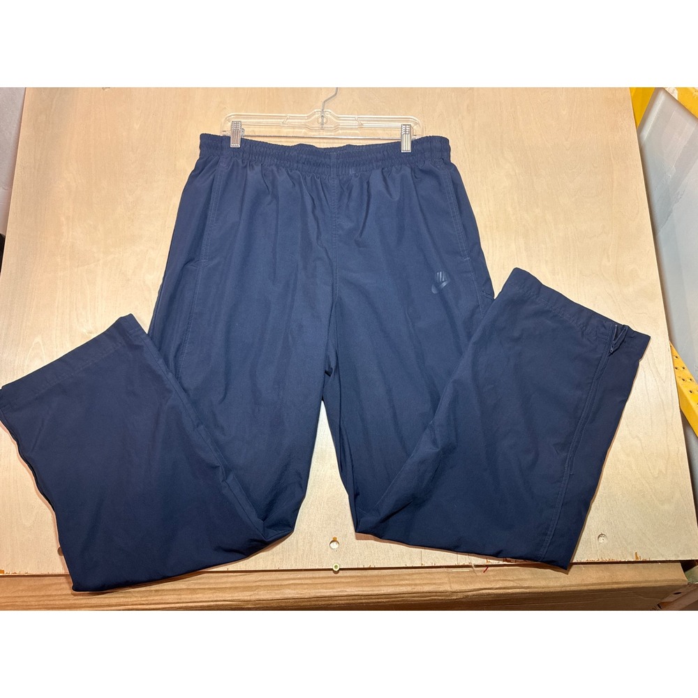 Nike Sportswear Mens Navy Blue Mesh Lined Track Pants Zipped Cuffs Large